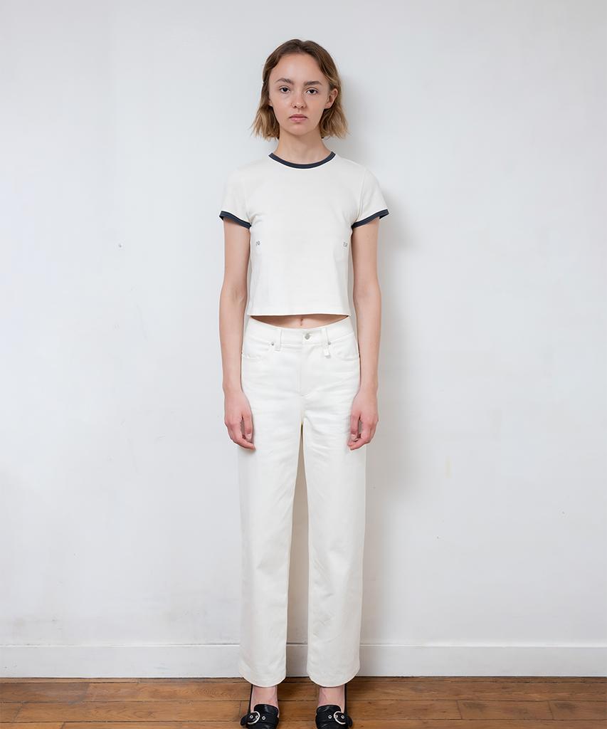 Pabeo Stripe Straight Pants (Cream)
