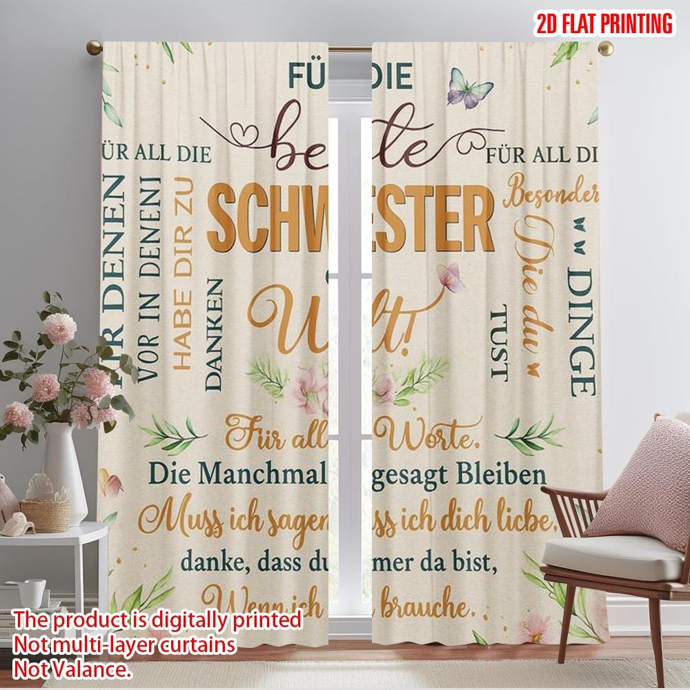 

2pcs,2D plane printing Creative Curtains Best Sister Pillow Versatile Polyester (without rod) Festive Perfect for Living Room & 52.50×116.00 CM 2pcs