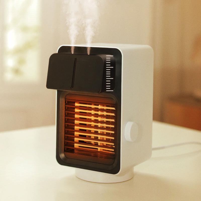 Small Desktop Heater, Humidifier, Shaking Head Heater, Multi-functional Household Instant Heating Fan Sprayer