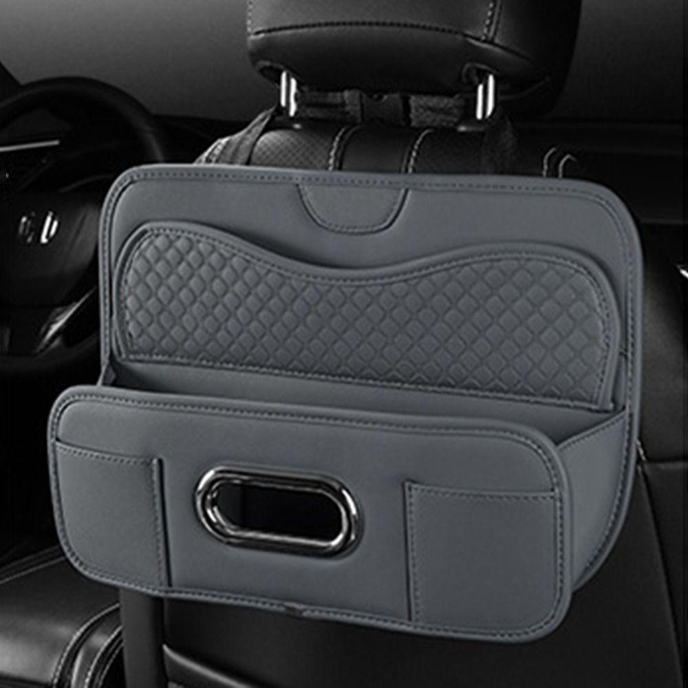 Partition Design Car Backseat Storage Box Water-proof Space Saving Vehicle Tissue Box Universal Anti-wear Car Drink Cup Holder