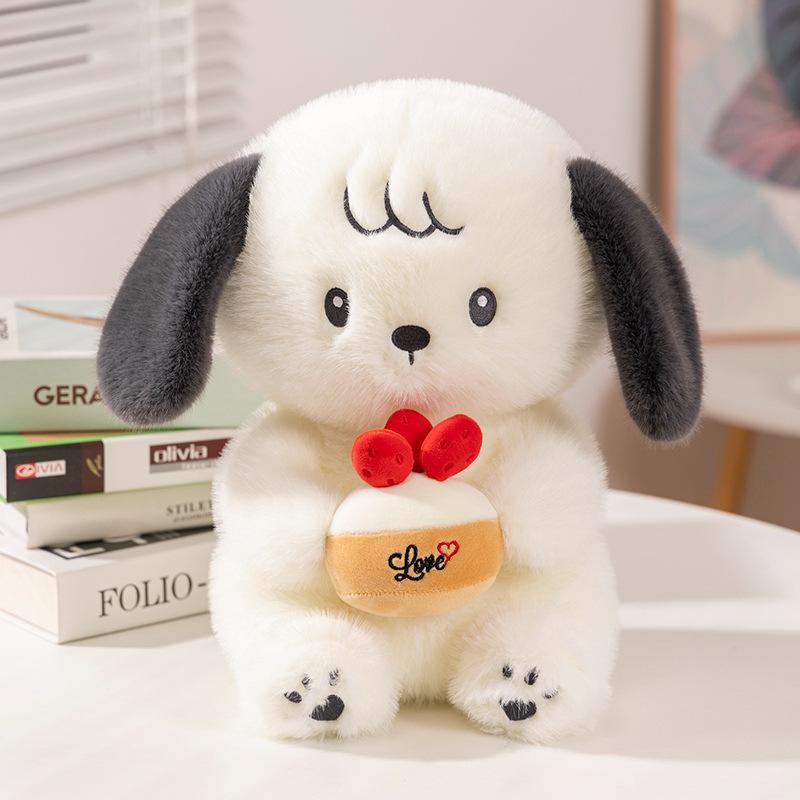 Cute Hug Cake Puppy Dog Doll Plush Toy Little White Rabbit Doll Children Soothing Rag Doll Birthday Gift
