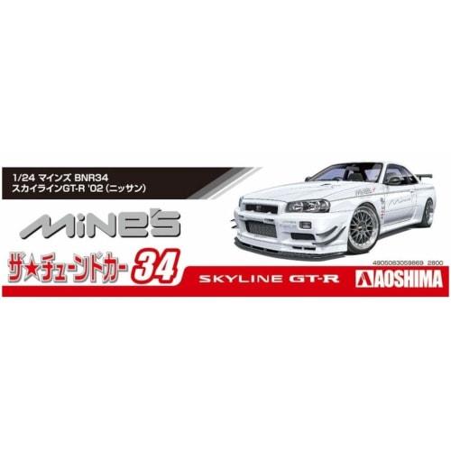 Aoshima Bunka Kyozai 1/24 The Tuned Car Series No. 34 Nissan Mines BNR34 Skyline GT-R 2002 Plastic Model