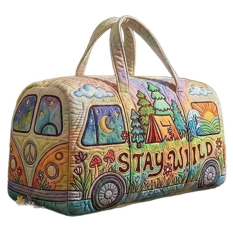 Borsa da Viaggio Stampa Digitale 3D in Spugna per Autobus a Corto Raggio con Tessuto in Poliestere per Viaggi di Piacere