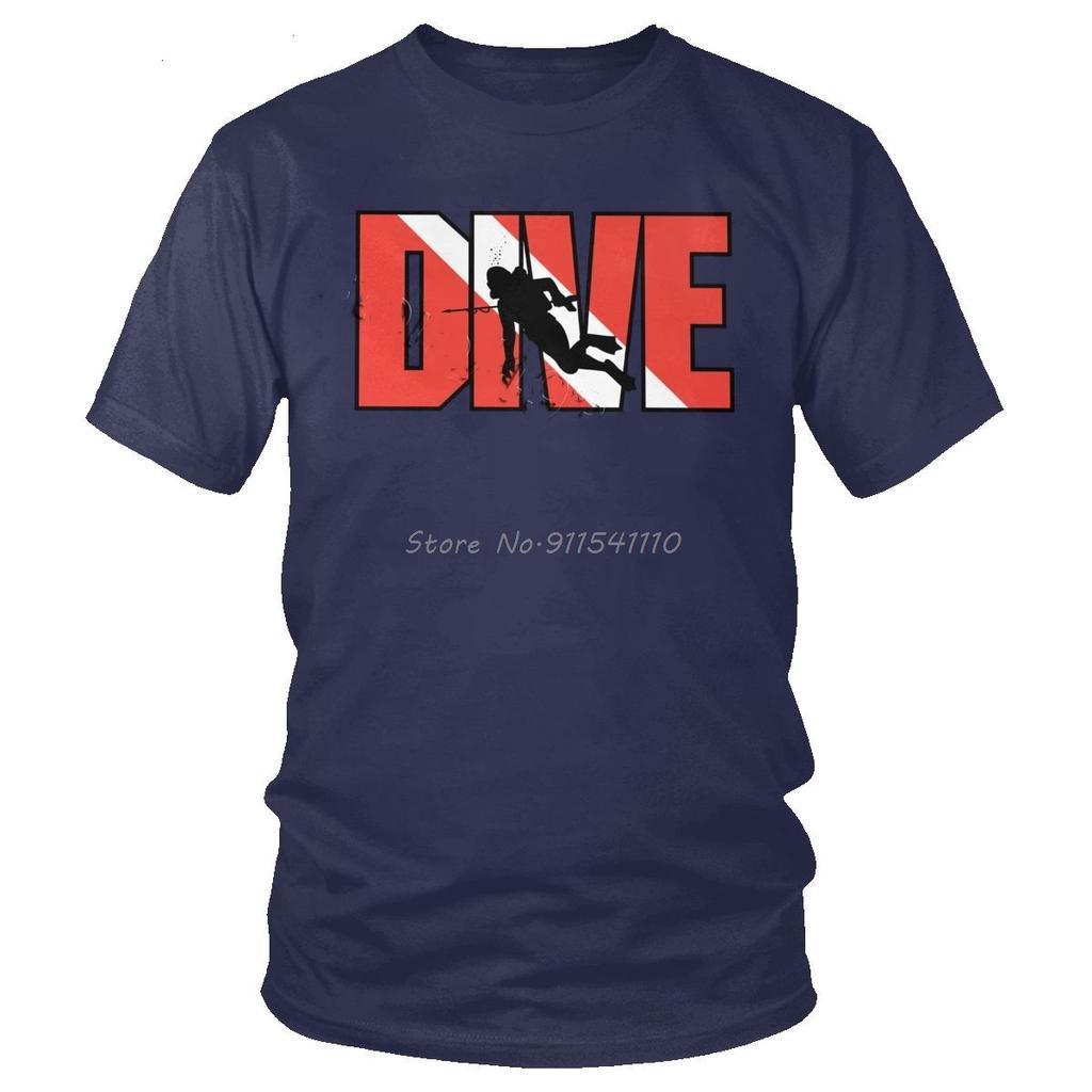 Awesome Scuba Drive Tee Shirt Mens Casual Soft Cotton T-shirt O-neck Short Sleeved Ocean Diving T Shirt Diver Gift Idea Tshirt