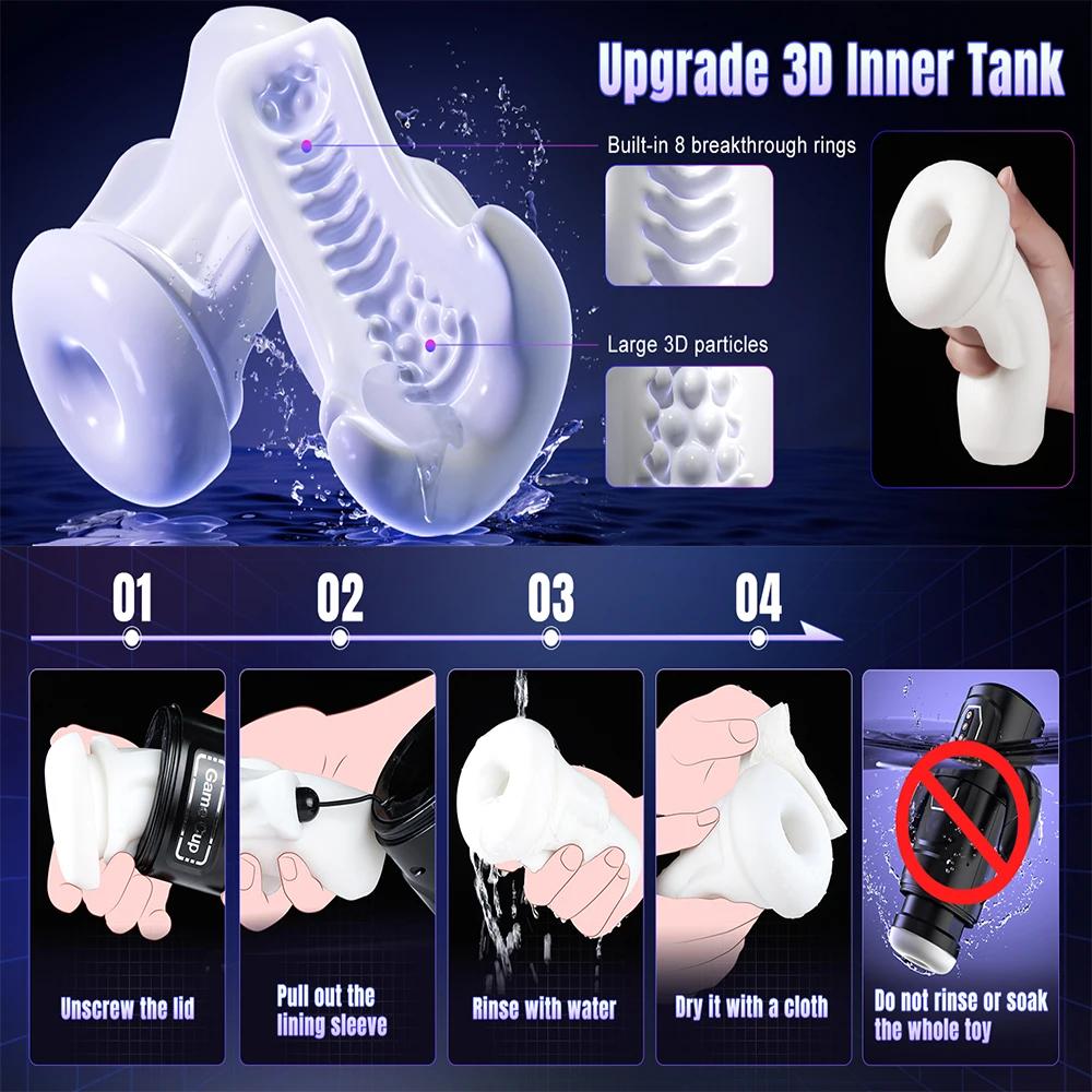 Telescopic Automatic Male Mastubator Cup 9 Vibrations & 6 Thrusting & 3 Sucking Mode Penis Pump Massager Adult Sex Machine Toys Men