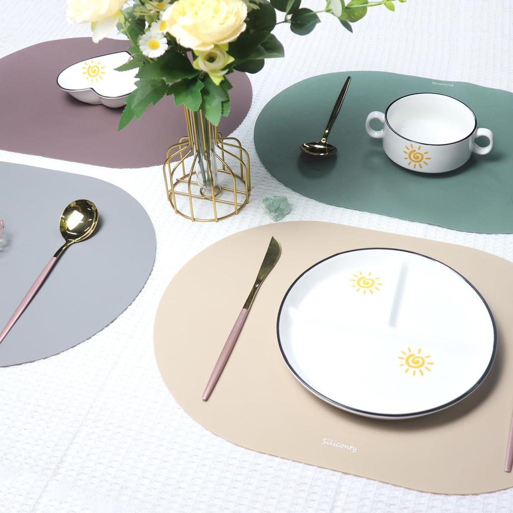Placemat Silicone Mat Siliconty Easy Plain Meal Confectionery Countertop Protection Insulation High and Low Temperature Resistant Easy To Wash