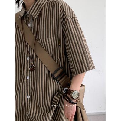 Half Sleeved Men'S Design Sense Niche Summer Trend Top Versatile Handsome Casual Shirt