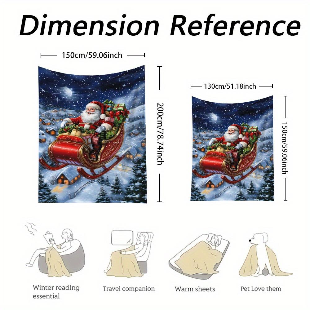 Heim-Weihnachts-Nikolaus-Print-Decke, Weiche gestrickte Polyester-Überwurfdecke, Festliche Sofabezug, Ganzjahres-Modern