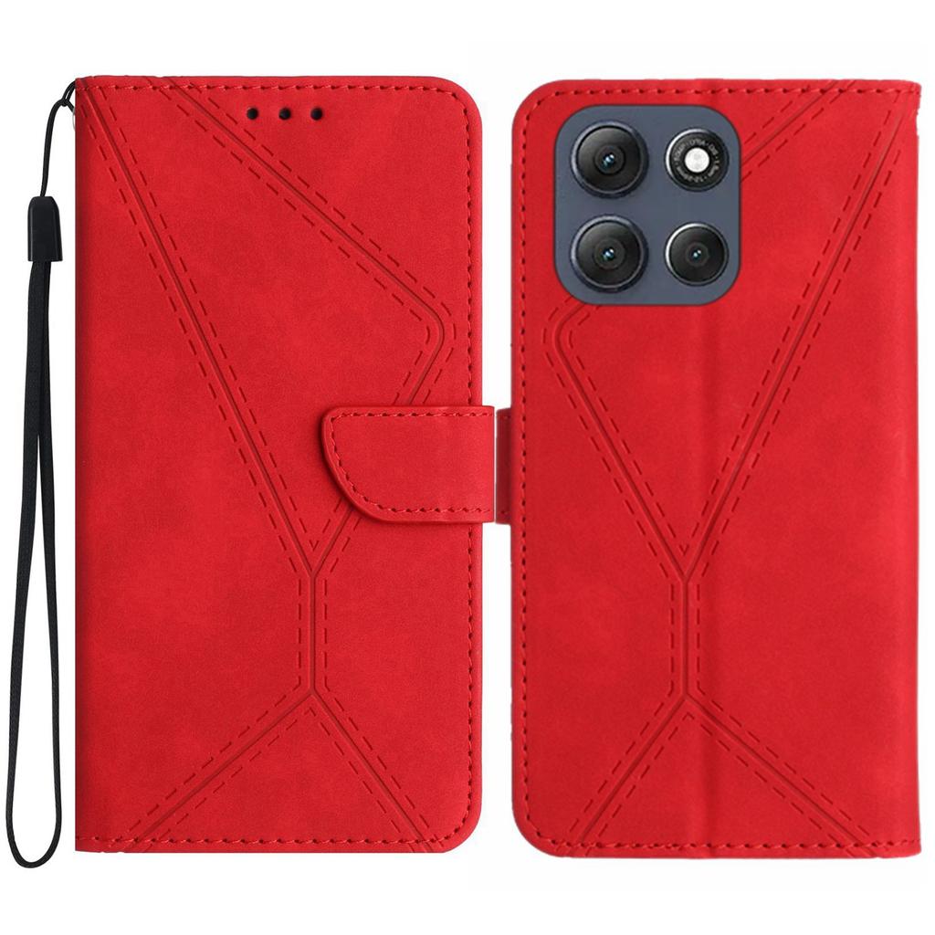 For Motorola Moto G86 5G Case Skin Touch Lines Imprinted PU Leather Flip Phone Cover