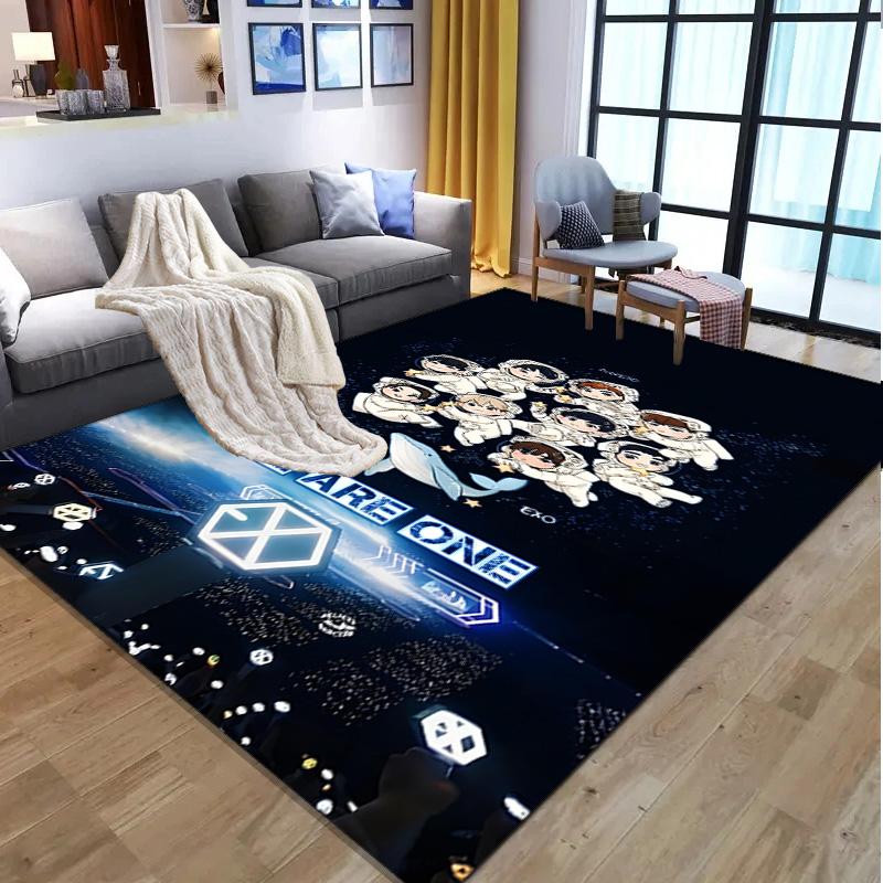 EXO Pattern Rug, Indoor/Outdoor Mat, for Picnic, Gameroom, Bedroom, Office, Living Room, Home Decor Carpet, Birthday Gift
