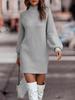 Autumn and winter new European and American turtleneck sweater women's long-sleeved knitted sweater dress women's clothing