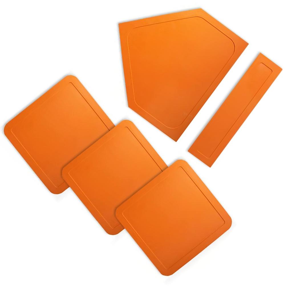 Baseball Bases Set Anti Slip Lightweight Rubber Baseball Bases with Home Plate Pitching Rubber for Practice Pitching