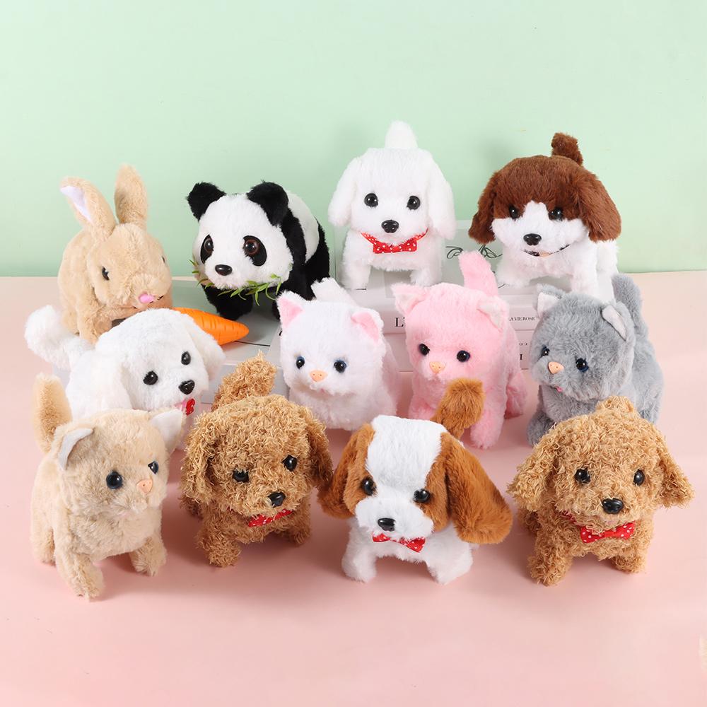 Plush My Realistic Robot Puppy Interactive Barking Plush Robot Dog Walking Tail Wagging Simulated Puppy Educational Gift