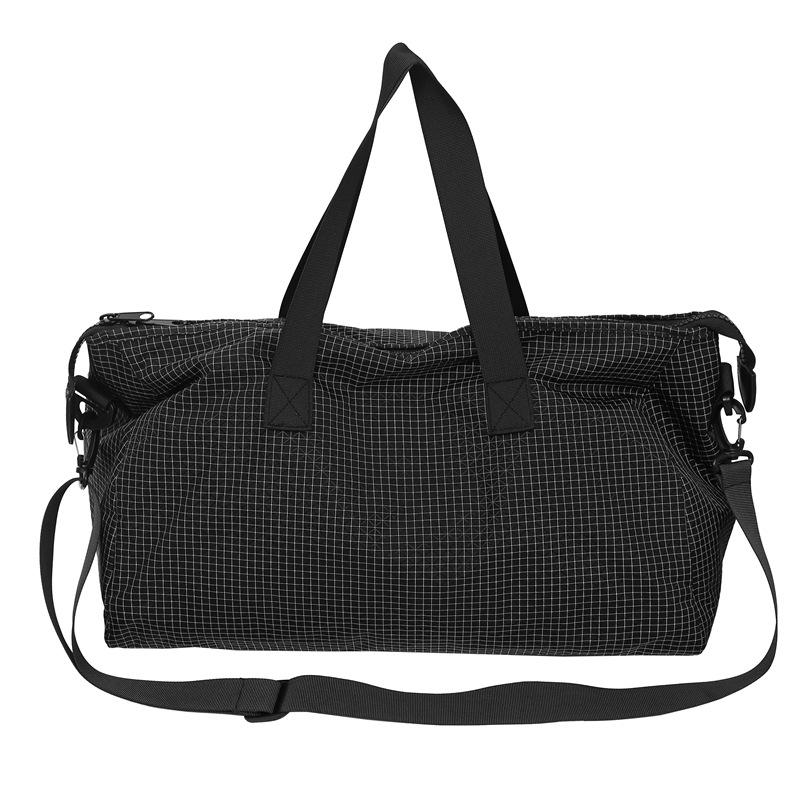 Simple plaid fitness bag New trendy, lightweight and fashionable shoulder commuter travel bag Korean version portable boarding duffel bag