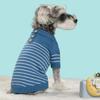 Classic Striped Knitted Pet Sweater with Buttons Two-Legged Warm Winter Clothing for Cats and Dogs Cozy Soft Yarn Apparel Cold Weather Wear