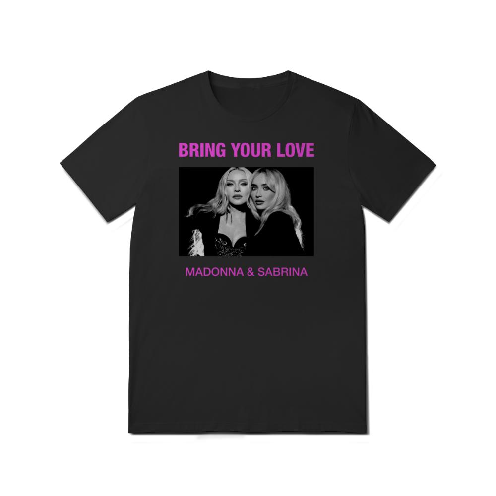 Bring Your Love T-Shirt Unisex Unisex Madonna Sabrina Porträt Text Popmusik Druck Kurzarm Baumwolle Freizeit Oberteile