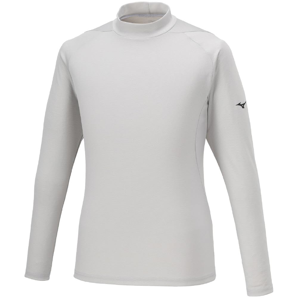 Breath Thermo Training Long Size 32MAA544 High-Neck Shirt, Sleeve, Moisture-Wicking, Heat-Generating, Gray, 2XL,
