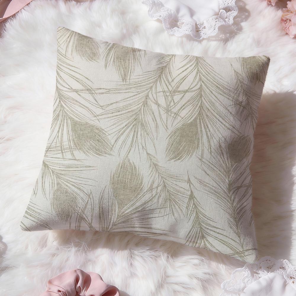 Feather Pattern Cushion Cover Premium Comfort Reversible Pillow Cove Two In One Design for Any Room Car Interior
