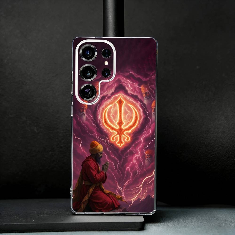 Sikh Khanda S-Sikhism Phone Case For Samsung S25,S24,S21,S22,S23,S30,Ultra,S20,Plus,Fe,Note,10,9,5G Transparent Cover Samsung S23plus5G