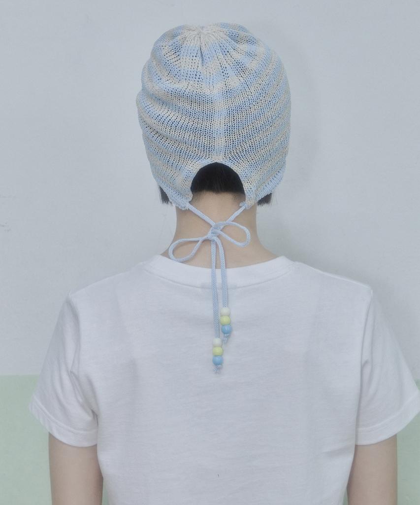 VIDEO JOCKEY Knit Beaded Beanie [Blue]