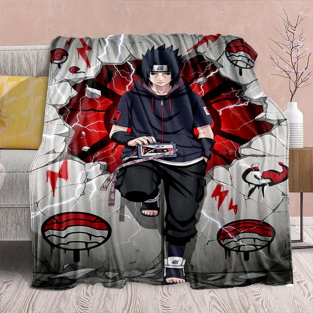 Naruto Anime Flannel Blanket - Soft Warm Perfect for Sofa, Bedding Camping Travel Office Home Decor