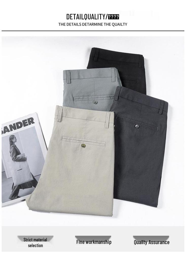 Herren Schlanke Neun-Punkt Eis Seide Sommer Freizeit Hose