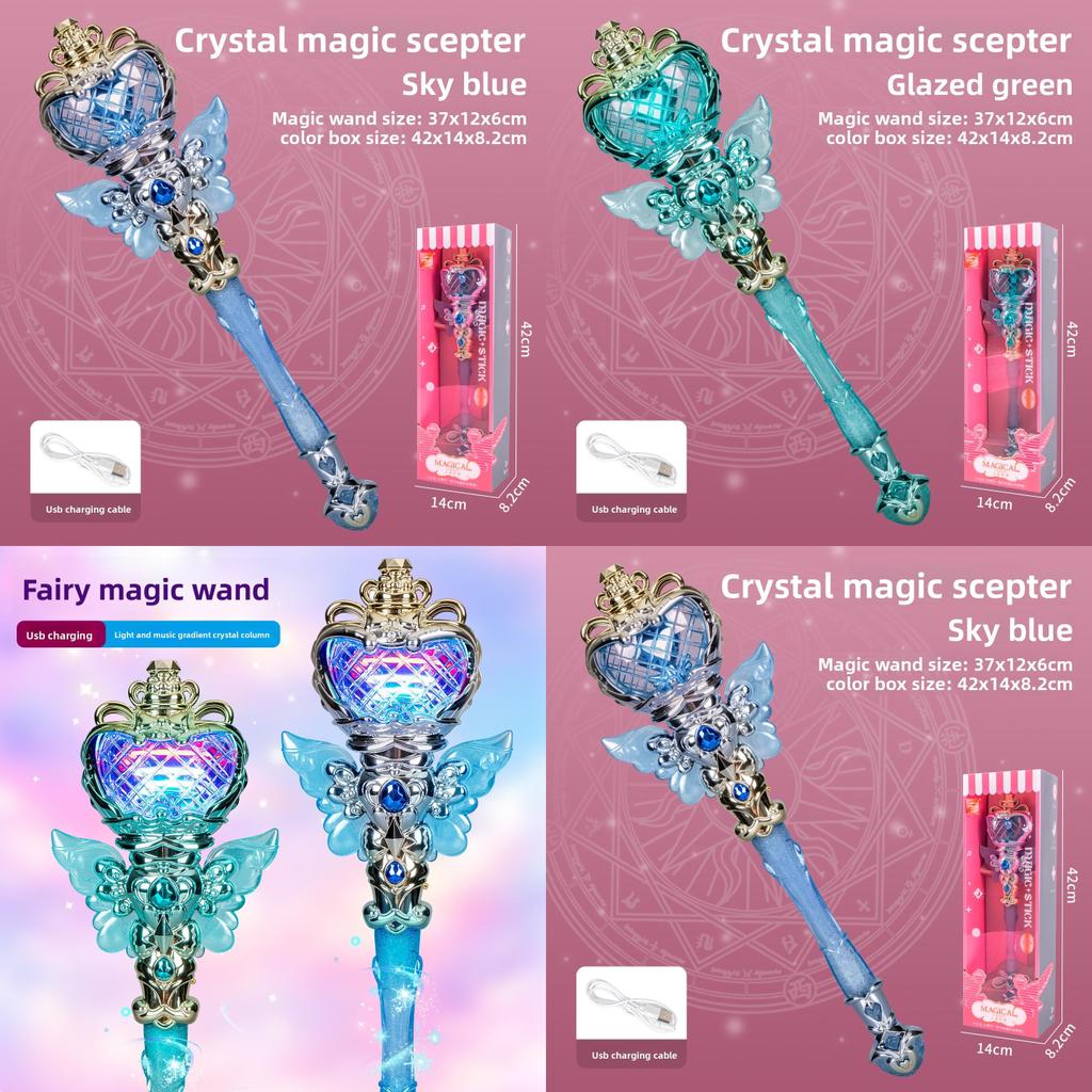 Girl Light Sound Crystal Magic Wand With Music And Flashing For Children Entertainment Play