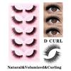 5 Pairs One-Piece False Eyelashes Dense Curling Hard Stem Design For Daily Eye Makeup