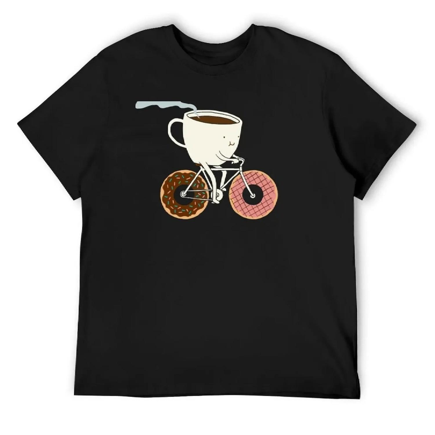 

Coffee and Donuts T-Shirt T-shirts man funny gifts football t shirt man clothes outfits for men XXXXXL чорний