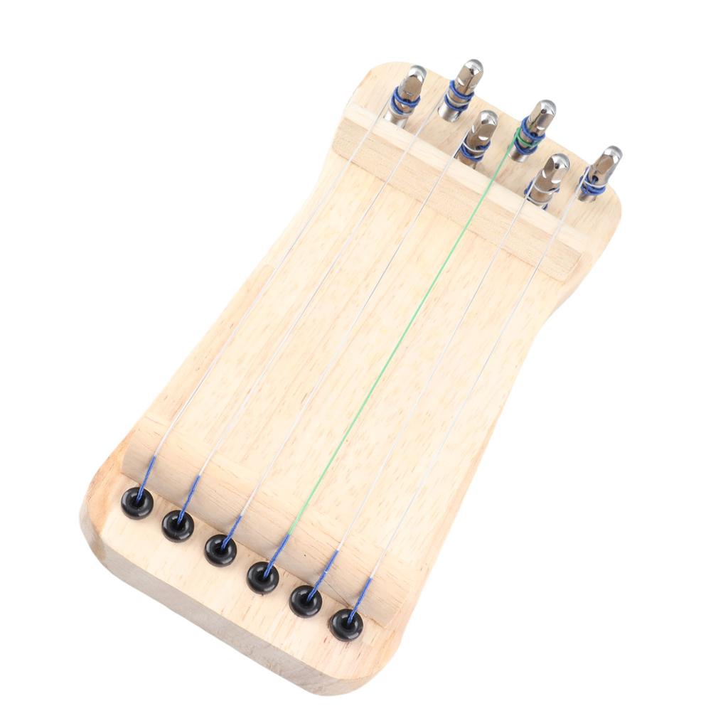 Chinese Zither Finger Trainer Wooden 6 String Mini Musical Instrument Fingering Practice Tool