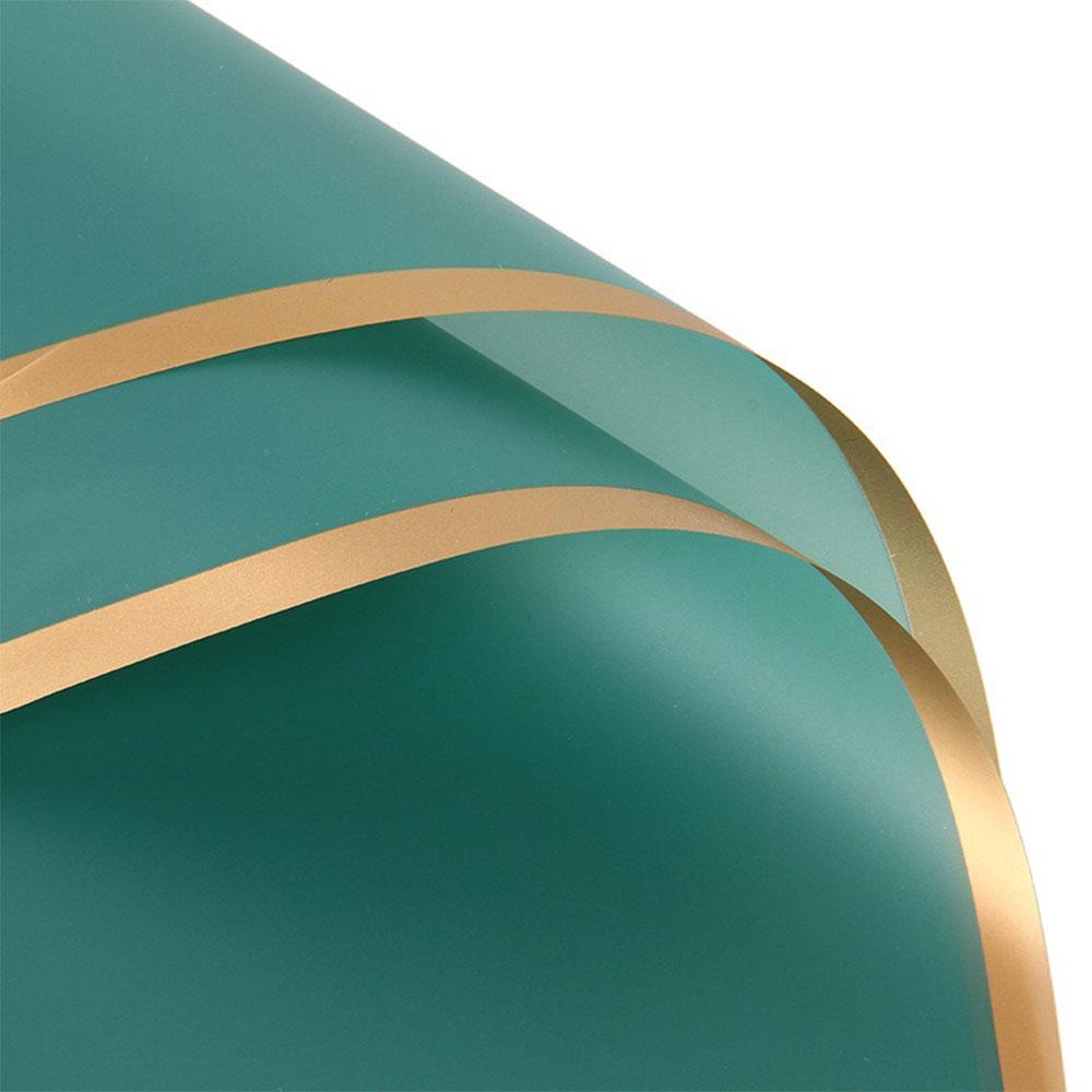 10 Sheet Gold Edge Floral Wrapping Paper Waterproof Bouquet Wrap Florist Supplies Fresh Flower Packaging Papers DIY For Gift Box