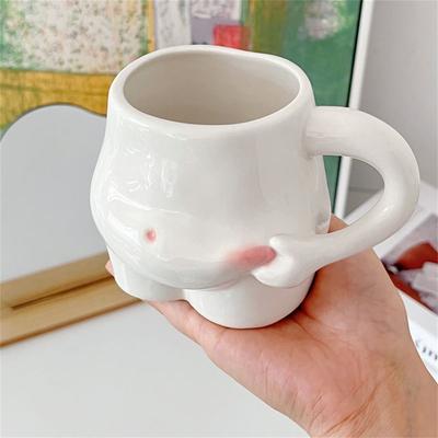 Kawaii Ceramic Mug Cute Coffee Cup Milk Tea Water Cups Creative Pinch Belly Cup Mug Gift Porcelain Drinking Coffee Mugs