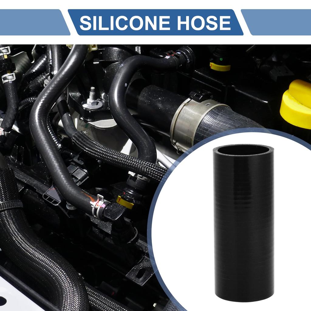X AUTOHAUX 1pcs 45mm/1.77" Inner Diameter 127mm/5" Length 0 Degree Black Car Silicone Hose Hose Universal