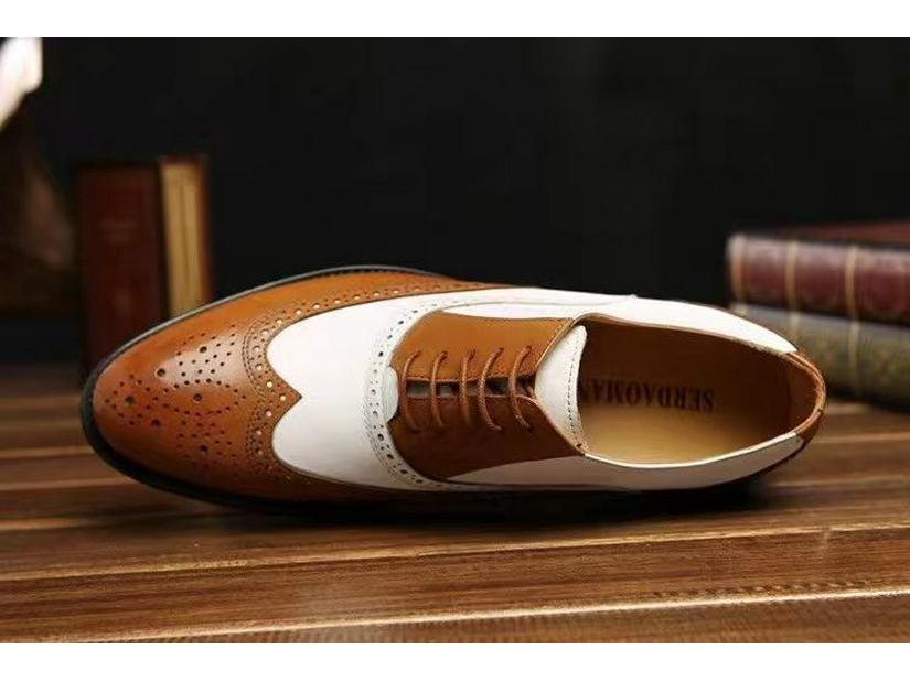 Men's Large Size Leather Brogue Shoes - British Style, Versatile, Formal & Casual