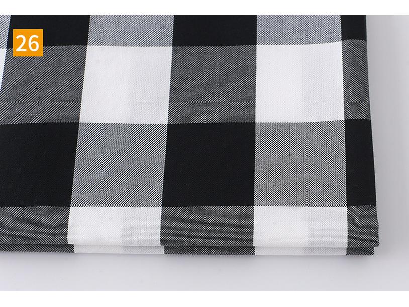 Plaid Cotton Linen Tablecloth and Cushion Fabric Set