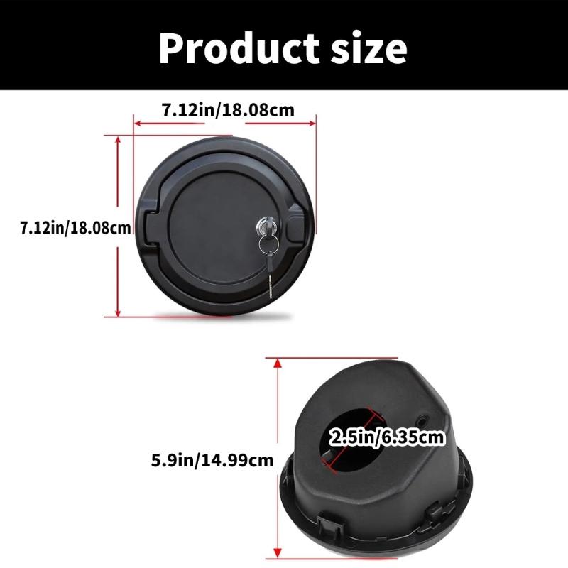 Corrosion Resistant Protective Lockable Gas Fuel Door Caps Cover With Security Lock For JLU 2018-2023 Easy Installation