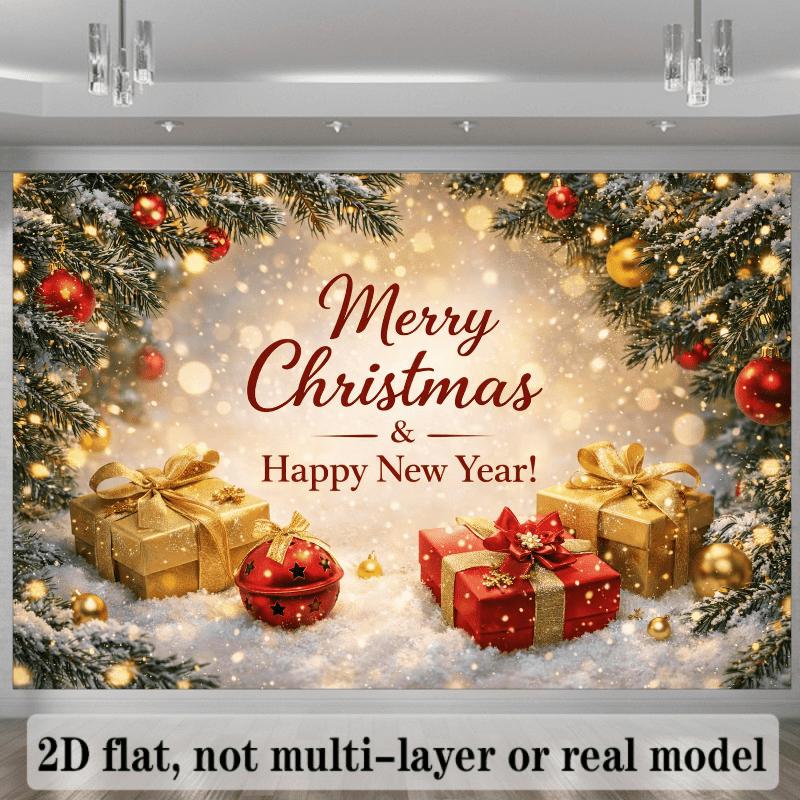 1Pcs Golden Snowflake Christmas New Year Decoration Background Winter Backdrop For Photo Studio Photo Booth Party