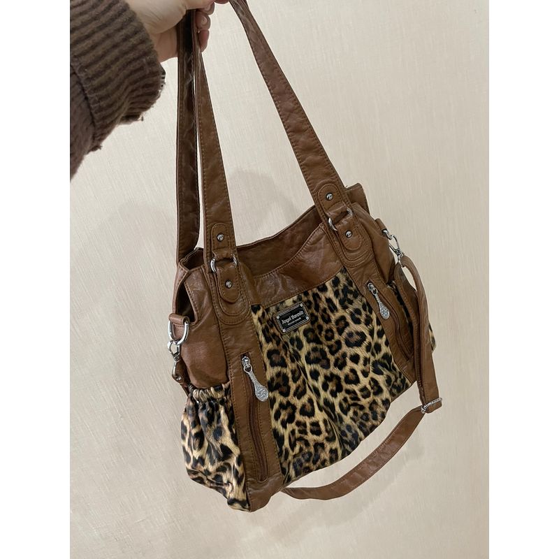 

Сумка-мессенджер на плечо Y2g Millennium Sub-Culture с леопардовым принтом Brown leopard print