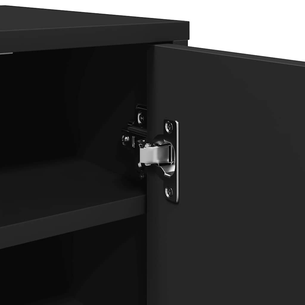 Shoe Cabinet Black 32x35x92 Cm Particleboard