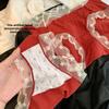 Ladies Spring and Autumn Lace Benming Year Red 10A Extended Antibacterial Crotch Mid Waist Panties
