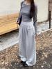 Southeast Asia Women's White Floor-Length Wide-Leg Casual Pants