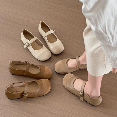 Scarpe Mary Jane retrò da donna 2025 nuove autunnali basse scarpe singole vento serale francese delicato con gonna piccole scarpe di pelle