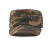 Men Cotton Camouflage Flat Top Hat Spring Summer Sun Protection Sun Hat Cap