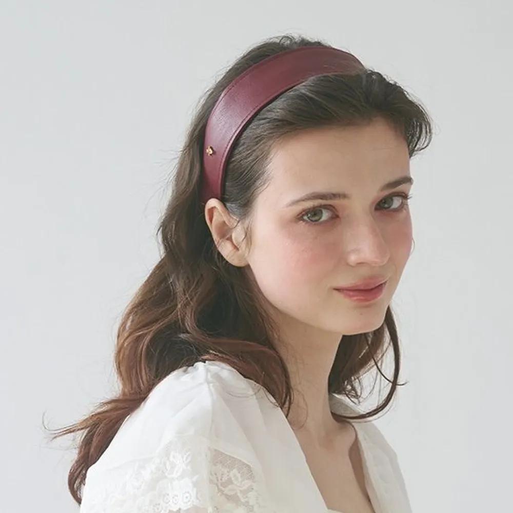Flat Leather Hairband JP-26-002HB wine