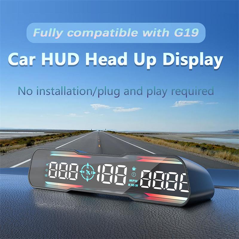 Gps Speedometer G19 Hud, On-Board Computer, Clock , Altitude, Calendar, Compass, Driving Distance Time And Overspeed Alarm