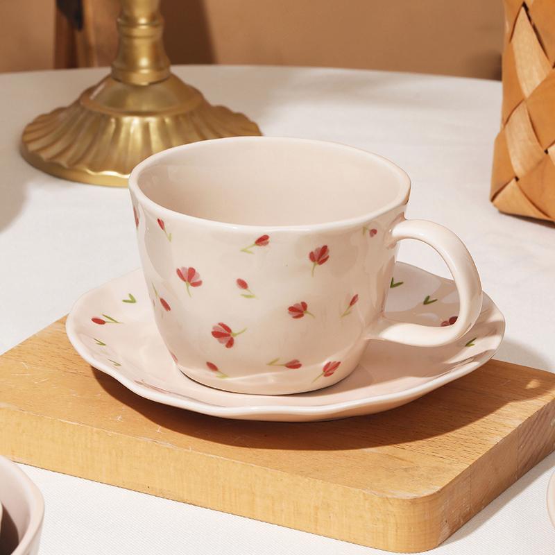 SOLECASA Ceramic Dinner Plates Soup Bowl Rice Salad Bowl Coffee Mug Floral pattern Kitchen Dinnerware Dinner Dish Microwave safe