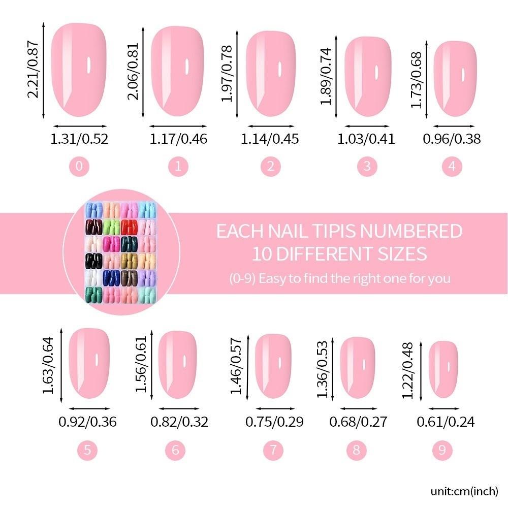 288pcs Colorful French Tip Nails Medium Square Fake Nails New Press On Nails  for Women