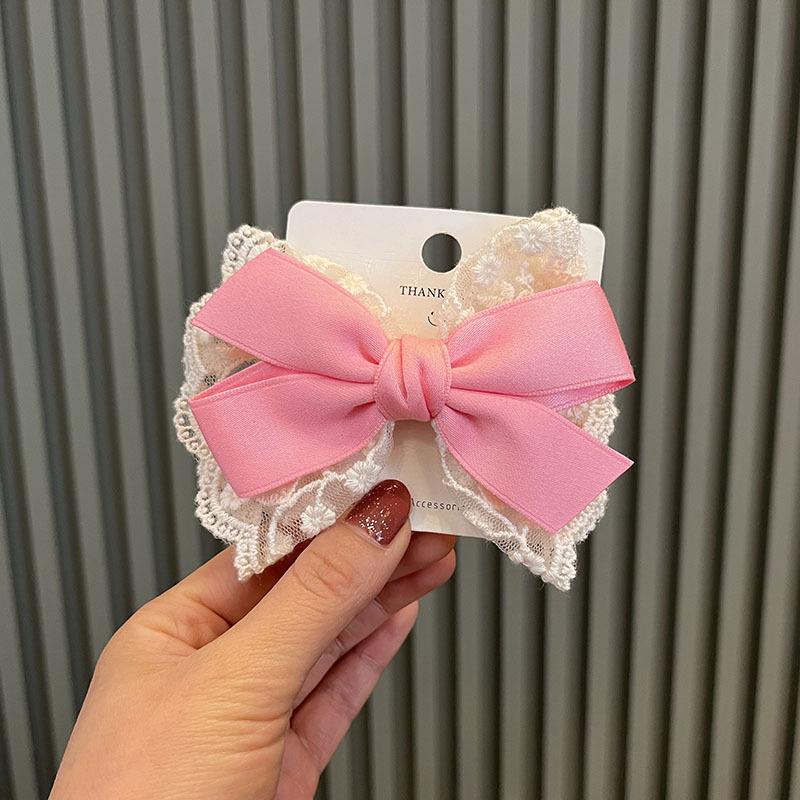 Children's Korean Hair Clips: Bows, Lace, Fashionable Princess Headwear for Little Girls