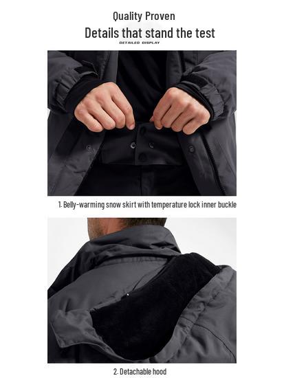 Men's Free Soldier Waterproof Breathable Ski Suit: Seam-Sealed, Professional Cotton Jacket for Outdoor Snowboarding and Skiing