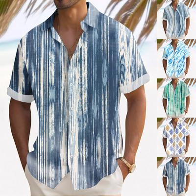 Erkekler için Hawaii Gömlek, erkek Vintage Düğme Aşağı Bowling Gömlek Kısa Kollu Yaz Plaj Gömlek